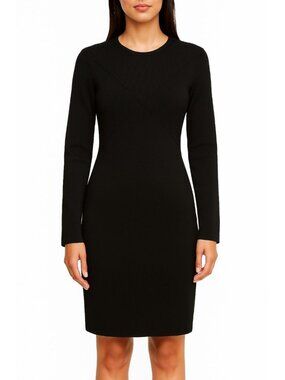 STELLA MCCARTNEY Black Ribbed Knit Bodycon Dress
